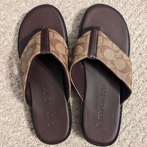 *Like New* Coach Men's Flip Flop In Signature Canvas - Size 9 - Worn Once